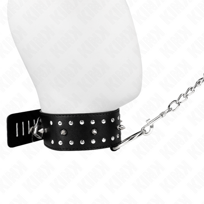 KINK - 65CM SILVER STUDDED LEASH NECKLACE MODEL 1 ADJUSTABLE 36-43CM X 5CM