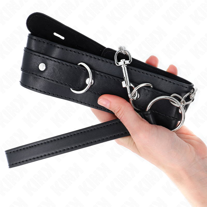 KINK - COLLARE CON CINTURA 65 CM CON CINTURINO NERO 54 X 4,5 CM - KINK COLLAR & GAG | Lingerie Harness Boutique