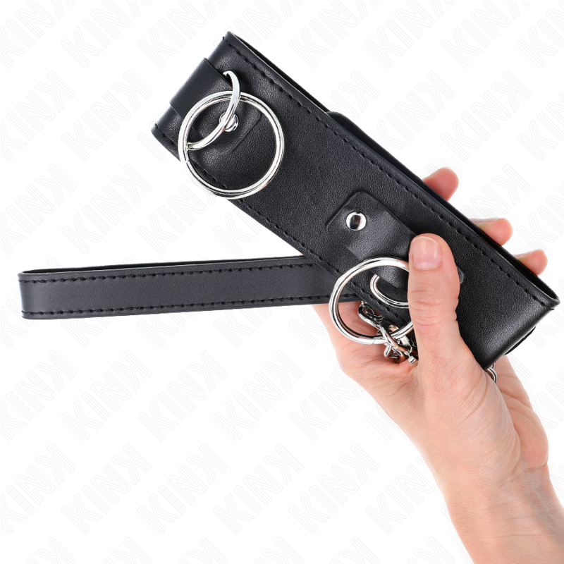 KINK - COLLANA CON GUINZAGLIO 65 CM 3 MODELLO ANELLI 2 REGOLABILE 36-43 CM X 5 CM - Lingerie Harness Boutique | Lingerie Harness Boutique