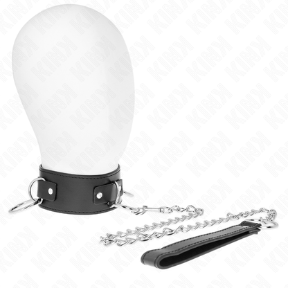 KINK - COLLANA CON GUINZAGLIO 65 CM 3 MODELLO ANELLI 2 REGOLABILE 36-43 CM X 5 CM - Lingerie Harness Boutique | Lingerie Harness Boutique