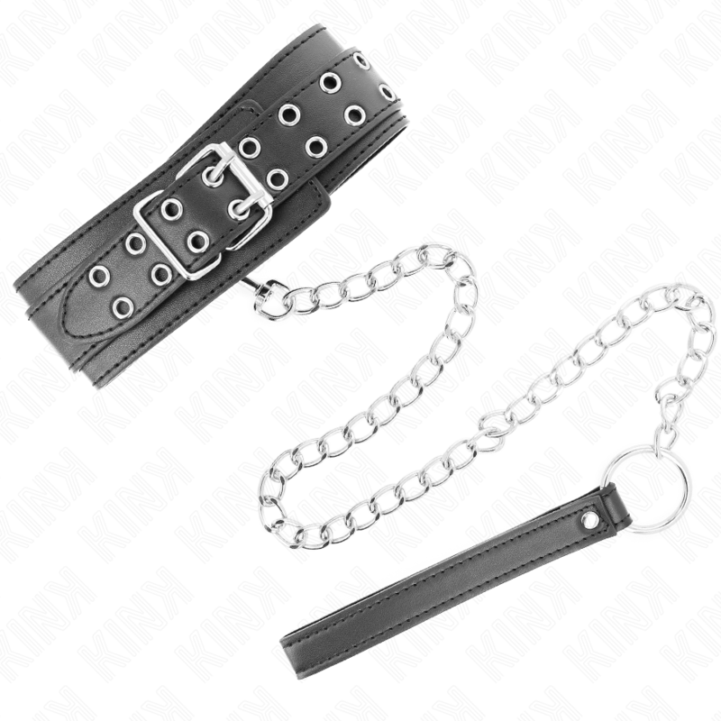 KINK - NECKLACE WITH 65 CM STRAP SILVER BUCKLES ADJUSTABLE 33-46 CM X 5.5 CM