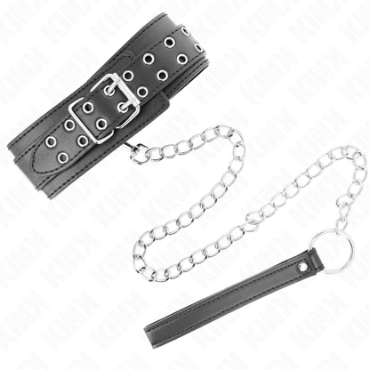 KINK - NECKLACE WITH 65 CM STRAP SILVER BUCKLES ADJUSTABLE 33-46 CM X 5.5 CM