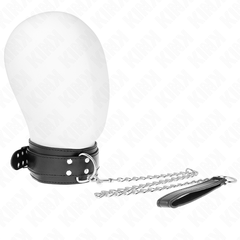 KINK - COLLANA CON CINTURINO 65 CM FIBBIE ARGENTO REGOLABILE 33-46 CM X 5,5 CM - Lingerie Harness Boutique | Lingerie Harness Boutique