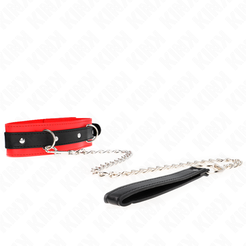 KINK - BASIC MODEL COLLAR WITH LEASH 65 CM MODEL 3 RED 53 X 5 CM