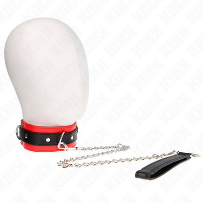 KINK - COLLARE MODELLO BASE CON GUINZAGLIO 65 CM MODELLO 3 ROSSO 53 X 5 CM - KINK COLLAR & GAG | Lingerie Harness Boutique