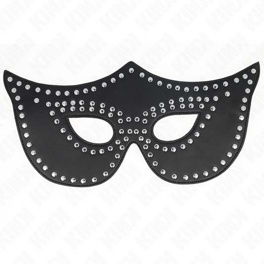 KINK - FAUX LEATHER MASK WITH RIVETS MODEL 2 30 x 12 CM