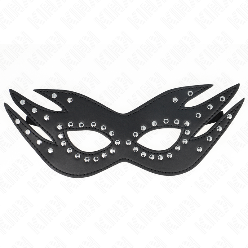 KINK - MASCHERA IN SIMILPELLE CON RIVETTI MODELLO 3 26 x 9,5 CM - Lingerie Harness Boutique | Lingerie Harness Boutique