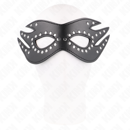 KINK - FAUX LEATHER MASK WITH RIVETS MODEL 3 26 x 9.5 CM