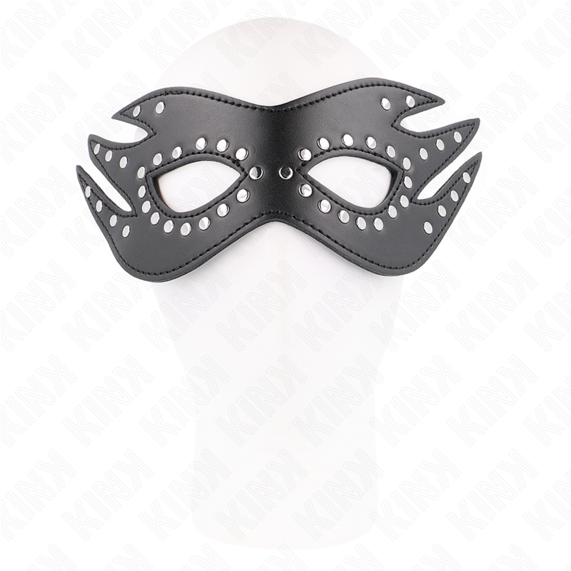 KINK - MASCHERA IN SIMILPELLE CON RIVETTI MODELLO 3 26 x 9,5 CM - KINK MASKED ALLURE | Lingerie Harness Boutique