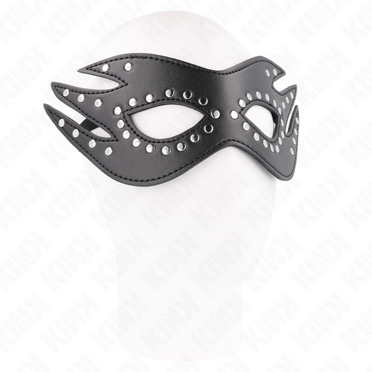 KINK - MASCHERA IN SIMILPELLE CON RIVETTI MODELLO 3 26 x 9,5 CM - KINK MASKED ALLURE | Lingerie Harness Boutique
