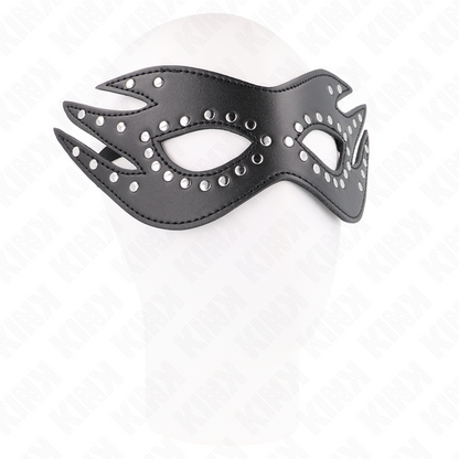 KINK - MASCHERA IN SIMILPELLE CON RIVETTI MODELLO 3 26 x 9,5 CM - Lingerie Harness Boutique | Lingerie Harness Boutique