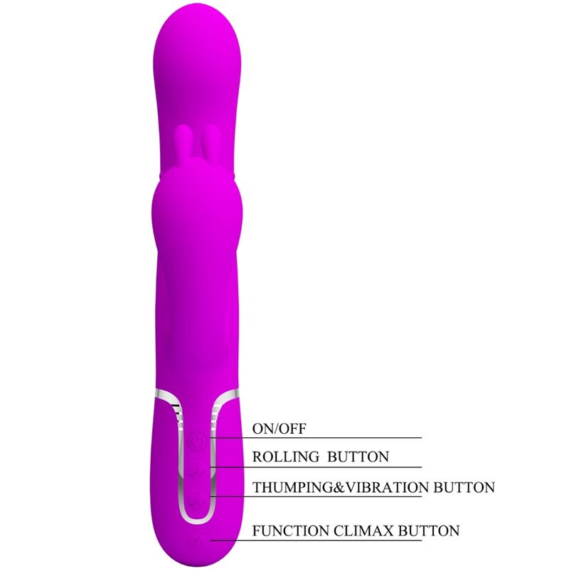 PRETTY LOVE - CAMMY VIBRATORE TRIPLO MULTIFUNZIONE 4 IN 1 ROSA - PRETTY LOVE FLIRTATION | Lingerie Harness Boutique