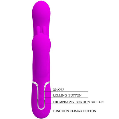 PRETTY LOVE - CAMMY VIBRATORE TRIPLO MULTIFUNZIONE 4 IN 1 ROSA - PRETTY LOVE FLIRTATION | Lingerie Harness Boutique