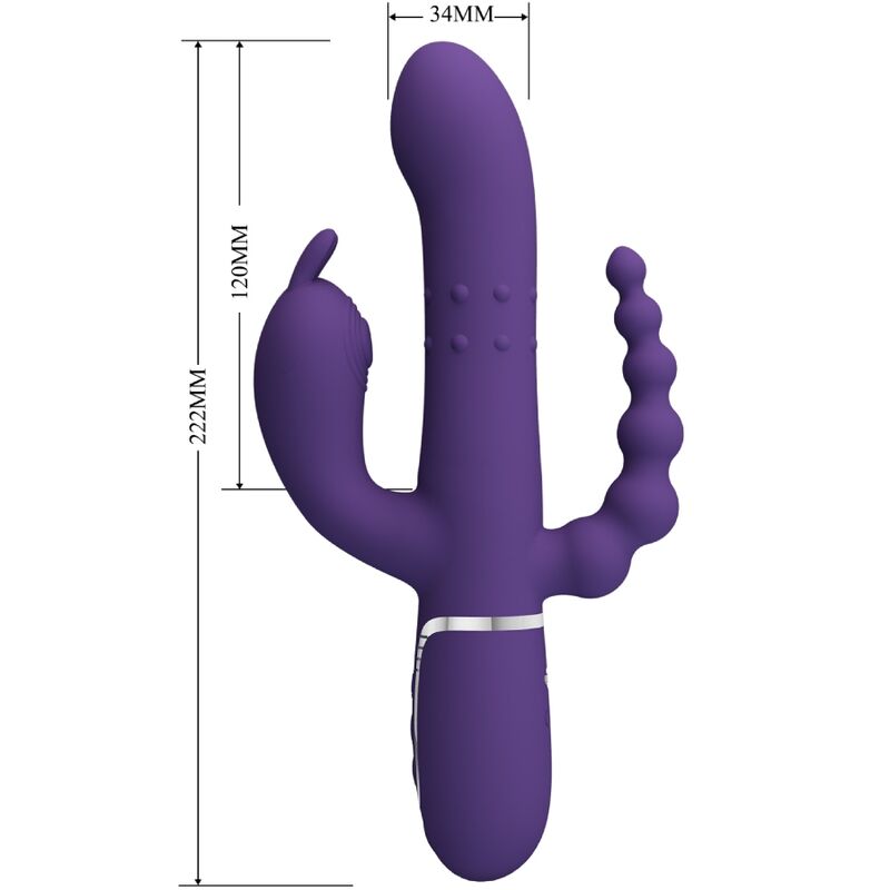 PRETTY LOVE - CAMMY VIBRATORE TRIPLO MULTIFUNZIONE 4 IN 1 VIOLA - PRETTY LOVE FLIRTATION | Lingerie Harness Boutique