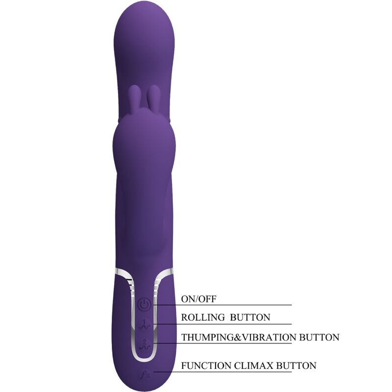 PRETTY LOVE - CAMMY VIBRATORE TRIPLO MULTIFUNZIONE 4 IN 1 VIOLA - PRETTY LOVE FLIRTATION | Lingerie Harness Boutique