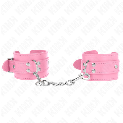 KINK - RESISTENZA DA POLSO SEMPLICE ROSA REGOLABILE 20-23 CM X 5,5 CM - KINK COLLAR & GAG | Lingerie Harness Boutique