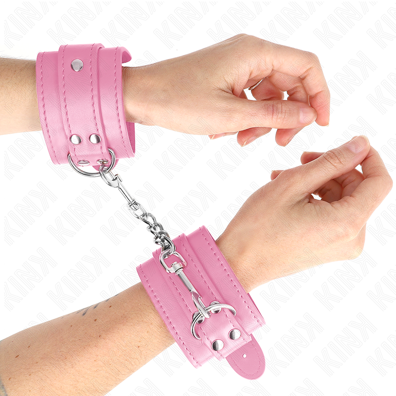 KINK - RESISTENZA DA POLSO SEMPLICE ROSA REGOLABILE 20-23 CM X 5,5 CM - KINK COLLAR & GAG | Lingerie Harness Boutique