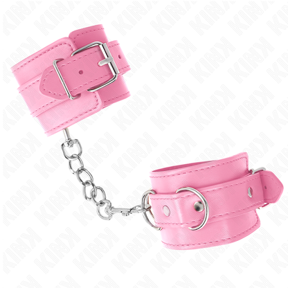 KINK - RESISTENZA DA POLSO SEMPLICE ROSA REGOLABILE 20-23 CM X 5,5 CM - KINK COLLAR & GAG | Lingerie Harness Boutique