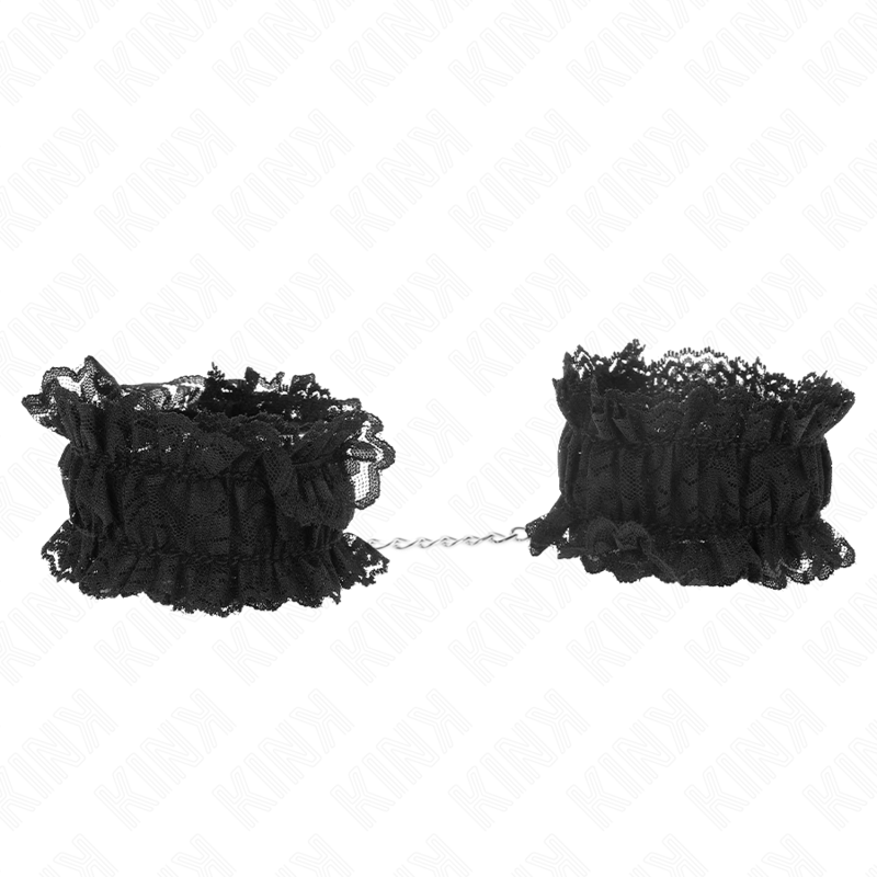 KINK - POLSO ELASTICO IN PIZZO NEGRO - KINK COLLAR & GAG | Lingerie Harness Boutique