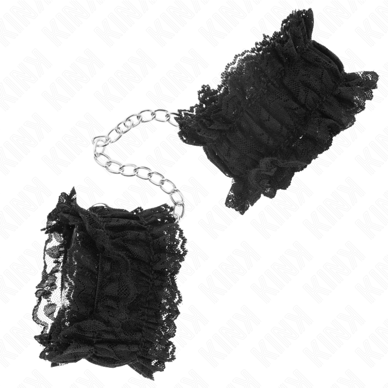 KINK - POLSO ELASTICO IN PIZZO NEGRO - KINK COLLAR & GAG | Lingerie Harness Boutique