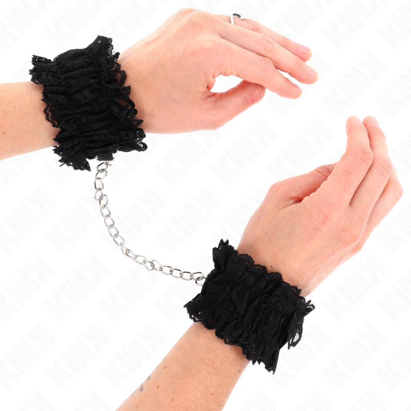 KINK - POLSO ELASTICO IN PIZZO NEGRO - KINK COLLAR & GAG | Lingerie Harness Boutique