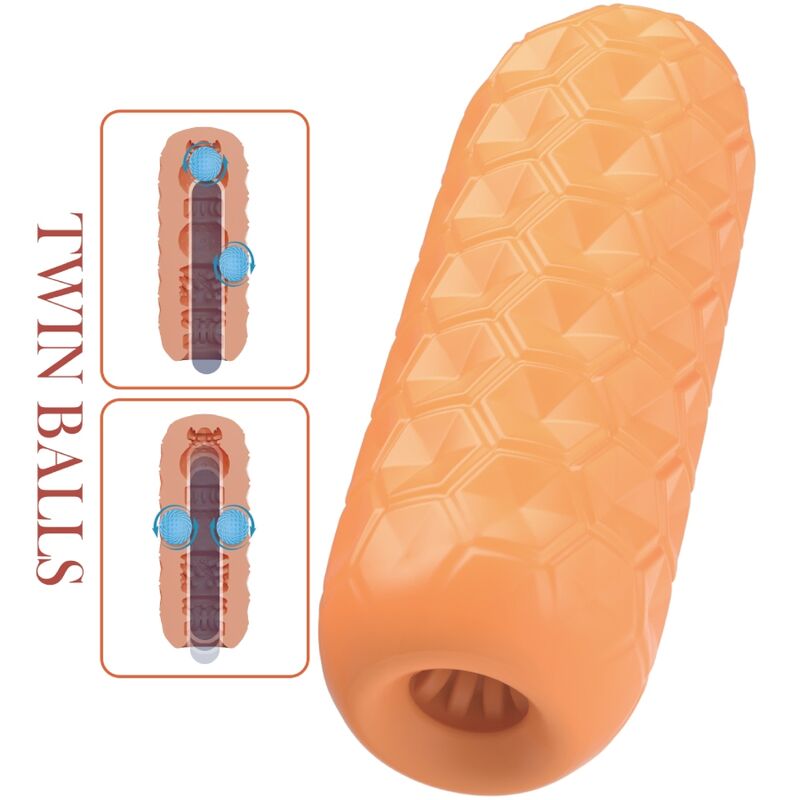 PRETTY LOVE - MASTURBATORE MASCHILE A GEMELLE ARANCIONE - PRETTY LOVE FLIRTATION | Lingerie Harness Boutique