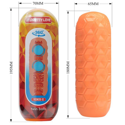 PRETTY LOVE - MASTURBATORE MASCHILE A GEMELLE ARANCIONE - PRETTY LOVE FLIRTATION | Lingerie Harness Boutique