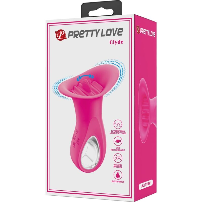 PRETTY LOVE - CLYDE VIBRATORE ORALE LINGUA VIBRANTE 12 VIBRAZIONI ROSA - PRETTY LOVE FLIRTATION | Lingerie Harness Boutique