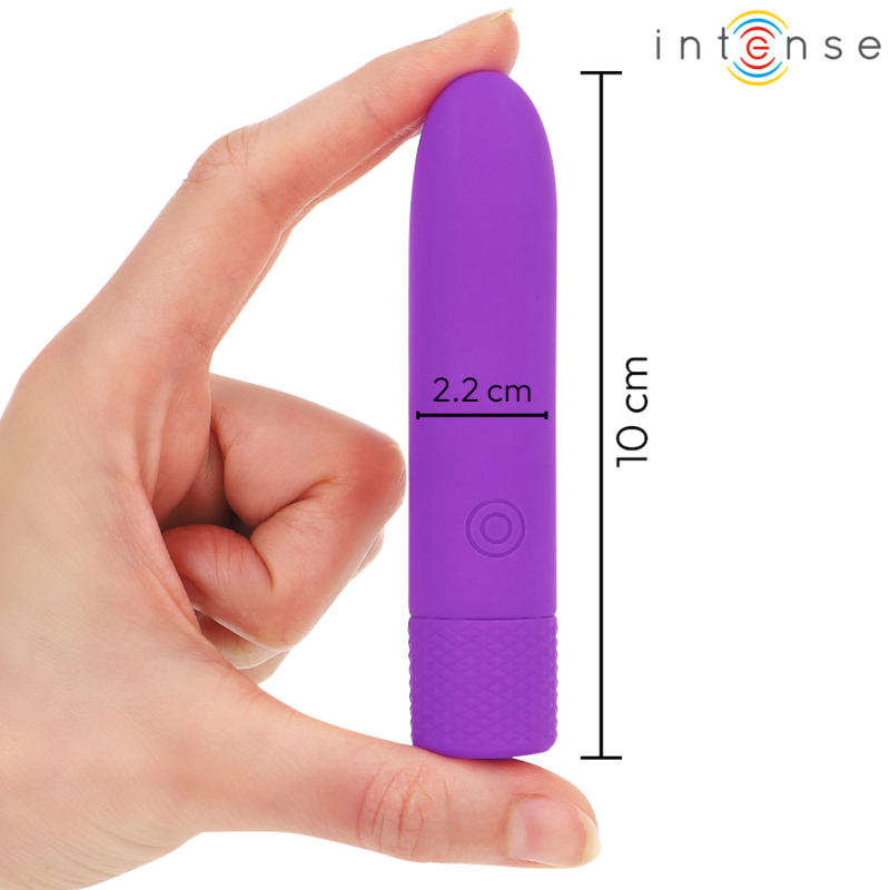 INTENSE - SYMONE BULLET VIBRANTE RICARICABILE USB 8 VIBRAZIONI VIOLA 10 X 2,2 CM - INTENSE FUN | Lingerie Harness Boutique