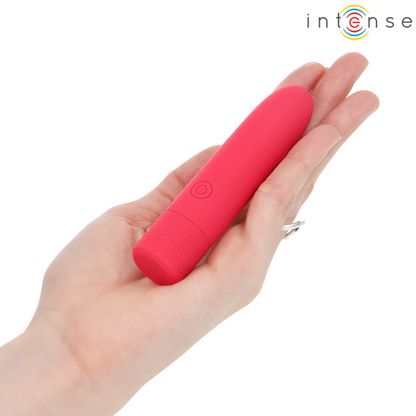 INTENSE - SYMONE PROIETTILE VIBRANTE RICARICABILE USB 8 VIBRAZIONI ROSSO 10 X 2,2 CM - INTENSE FUN | Lingerie Harness Boutique