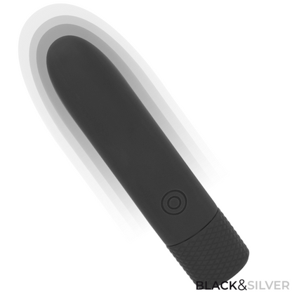 BLACK & SILVER - GERI USB RICARICABILE VIBRANTE BULLET 8 VIBRAZIONI NERO 10 X 2,2 CM - BLACK&SILVER | Lingerie Harness Boutique
