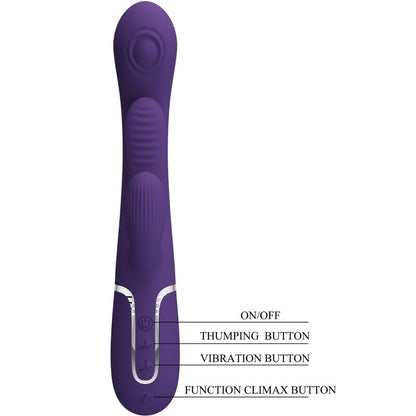 PRETTY LOVE - SHANIA VIBRATORE TRIPLO CONIGLIO MULTIFUNZIONE VIOLA - PRETTY LOVE | Lingerie Harness Boutique