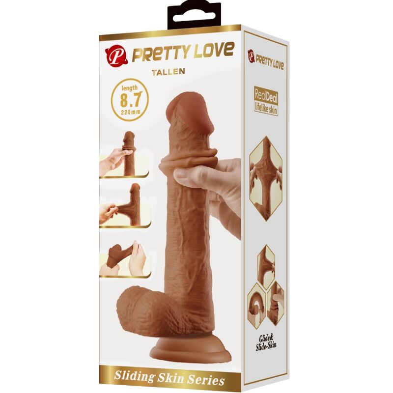 PRETTY LOVE - DILDO REALISTICO ALTO 22 CM MARRONE - PRETTY LOVE | Lingerie Harness Boutique