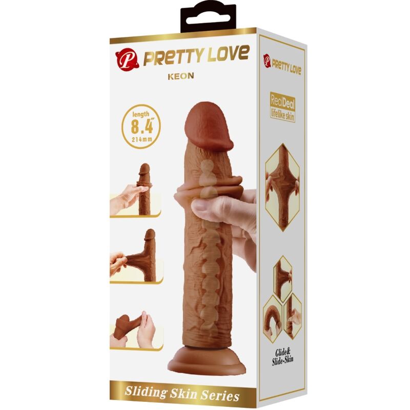PRETTY LOVE - KEON DILDO REALISTICO 21 CM MARRONE - PRETTY LOVE | Lingerie Harness Boutique