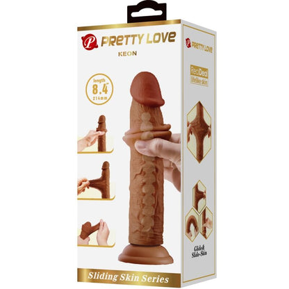 PRETTY LOVE - KEON DILDO REALISTICO 21 CM MARRONE - PRETTY LOVE | Lingerie Harness Boutique