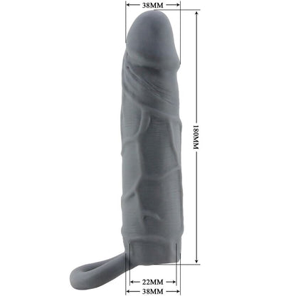 PRETTY LOVE - REALISTIC SKIN PENE SLEEVE GRIGIO SCURO - PRETTY LOVE | Lingerie Harness Boutique