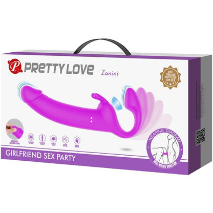 PRETTY LOVE - ZANINI STRAPLESS STRAP-ON 10 VIBRAZIONI VIOLA - PRETTY LOVE | Lingerie Harness Boutique