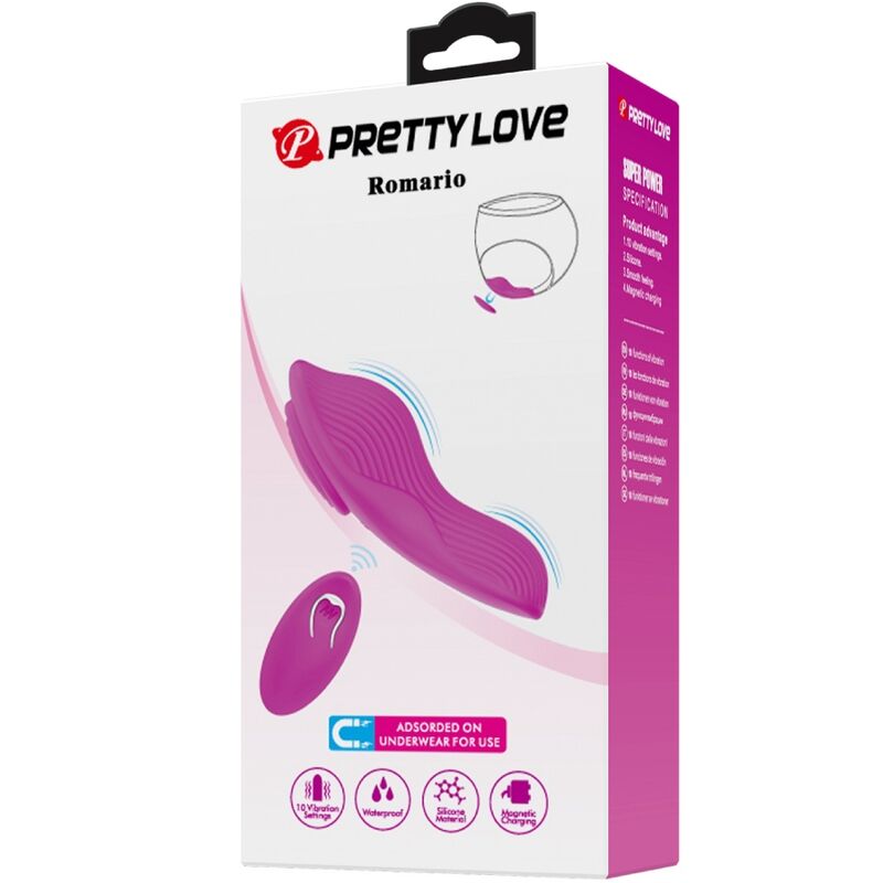 PRETTY LOVE - ROMARIO STIMOLATORE CLITORIDEO LAY-ON TELECOMANDO ROSA - PRETTY LOVE | Lingerie Harness Boutique