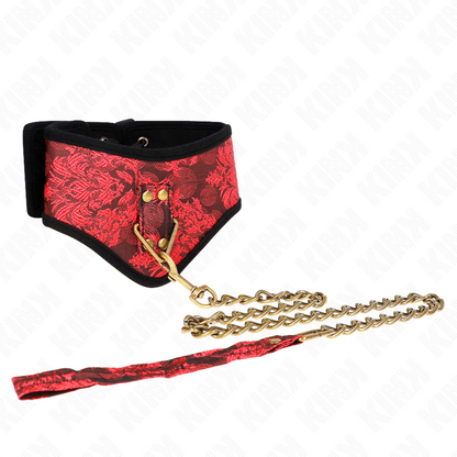 KINK - COLLANA MODELLO SCANDALO CON CINTURINO IN PIZZO 75 CM 44 X 10 CM - KINK COLLAR & GAG | Lingerie Harness Boutique