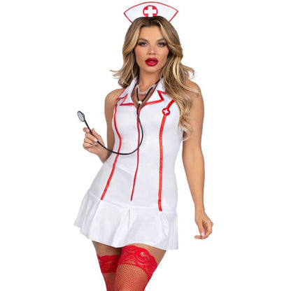 LEG AVENUE - COSTUME DA CAPO INFERMIERA BIANCO S/M - LEG AVENUE COSTUMES | Lingerie Harness Boutique