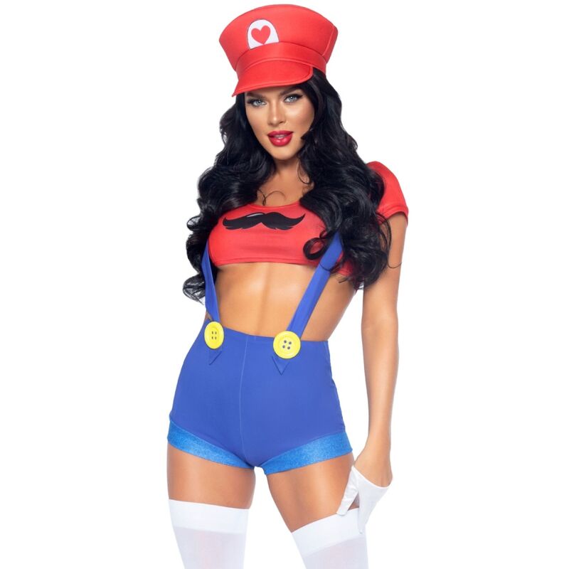 LEG AVENUE - COSTUME SEXY MARIO BROS ROSSO/BLU S - LEG AVENUE COSTUMES | Lingerie Harness Boutique