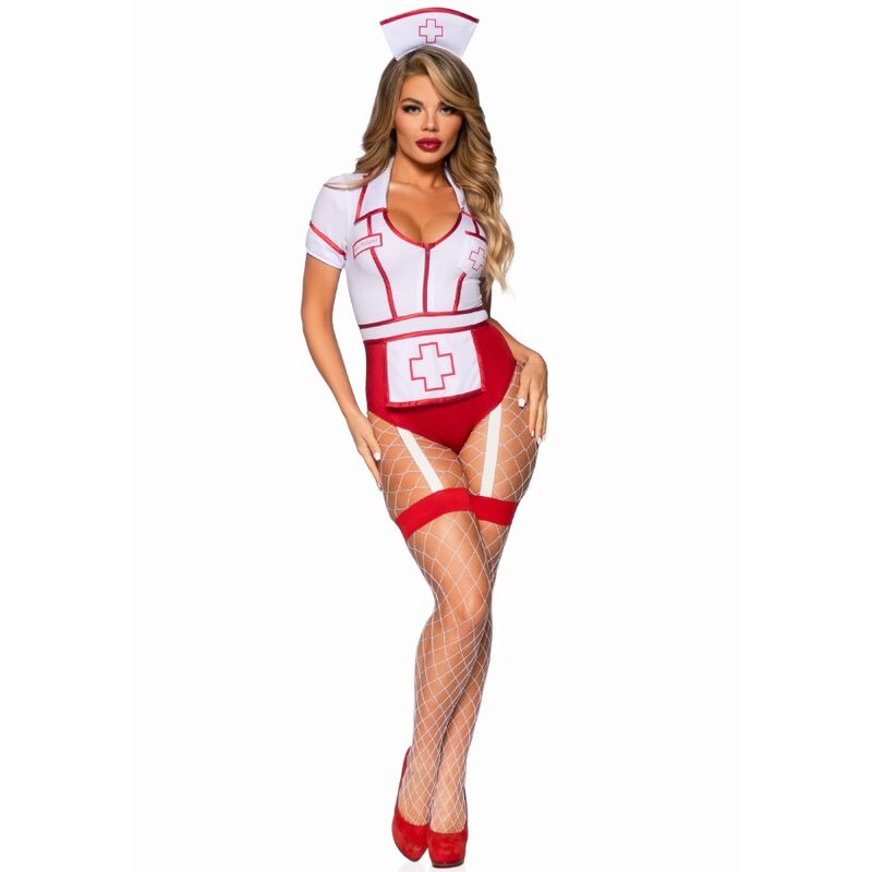 LEG AVENUE - COSTUME DA INFERMIERA SEXY ROSSO/BIANCO S - LEG AVENUE COSTUMES | Lingerie Harness Boutique