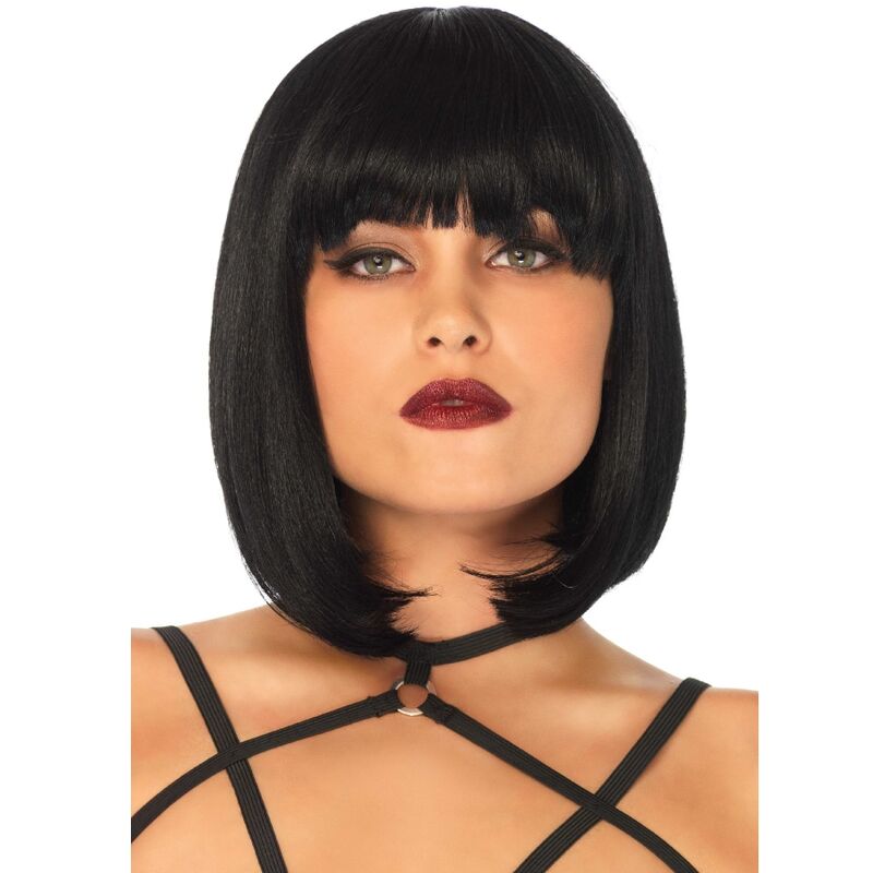 LEG AVENUE - PARRUCCA CORTA NATURALE BOB NERA - LEG AVENUE ACCESSORIES | Lingerie Harness Boutique