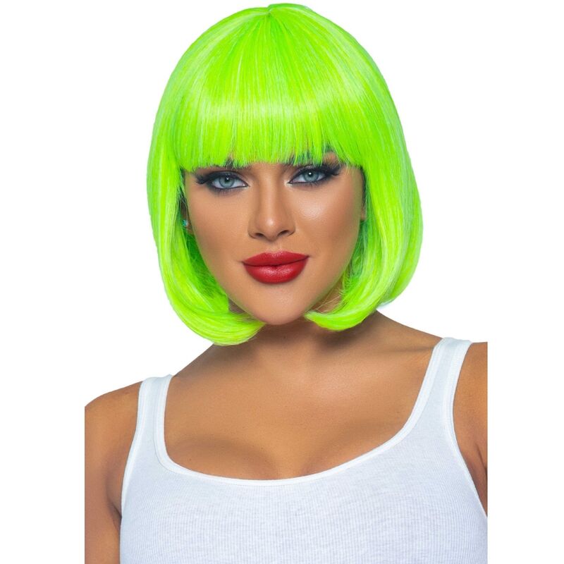 LEG AVENUE - PARRUCCA BOB FLUORESCENTE VERDE NEON - LEG AVENUE ACCESSORIES | Lingerie Harness Boutique