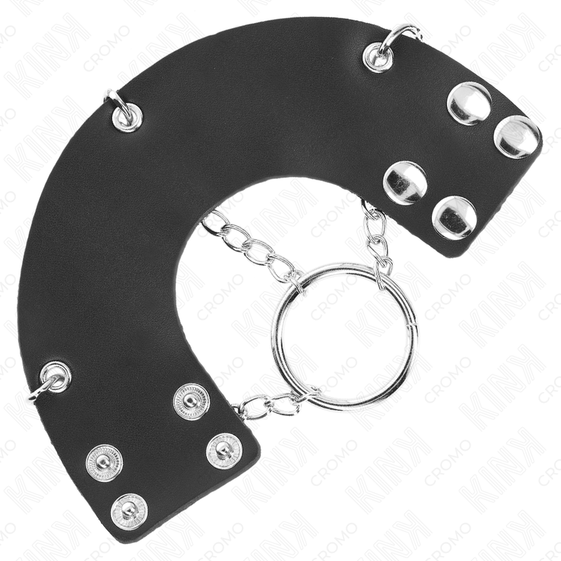 KINK - ANELLO PER PENE CATENA 4 CM METALLO 7 CM CON CINTURA IN PELLE - KINK RING POWER | Lingerie Harness Boutique