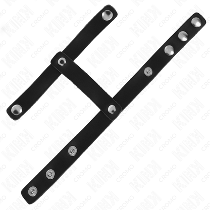 KINK - ANELLO PER PENE E CINTURINO DIVISORE PER PALLE REGOLABILE IN PELLE - KINK RING POWER | Lingerie Harness Boutique