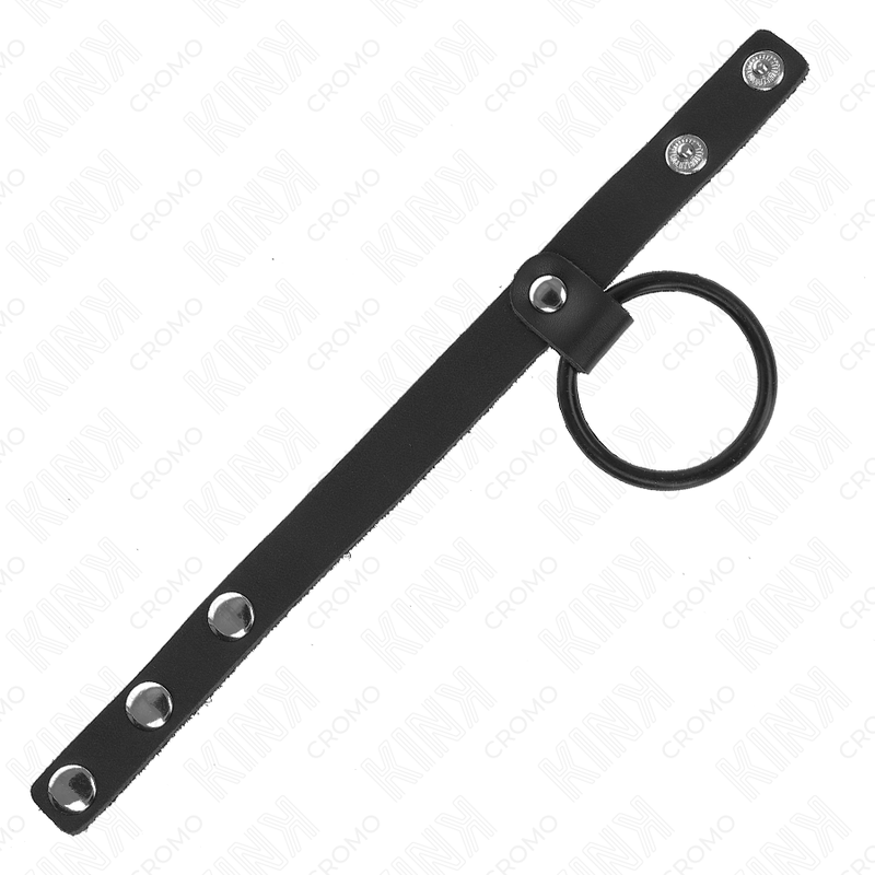 KINK - ANELLO PER PENE IN SILICONE 3,8 CM E DIVISORE PER PALLINE IN PELLE 22 X 1,5 CM - KINK RING POWER | Lingerie Harness Boutique
