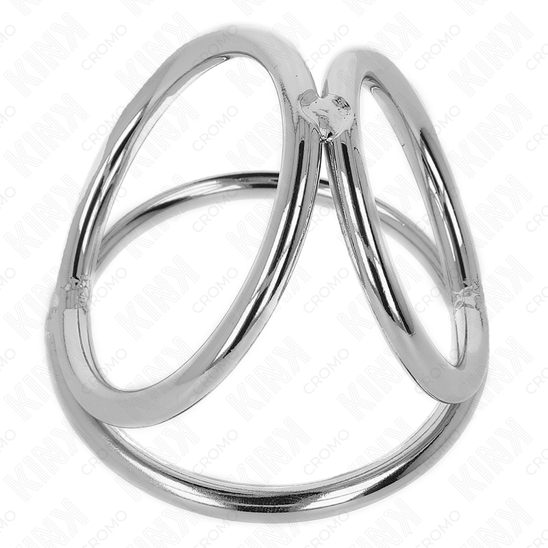 KINK - ANELLO PER PENE IN METALLO CROMATO TRIPLO DA 3,2 CM A 4,5 CM - KINK RING POWER | Lingerie Harness Boutique