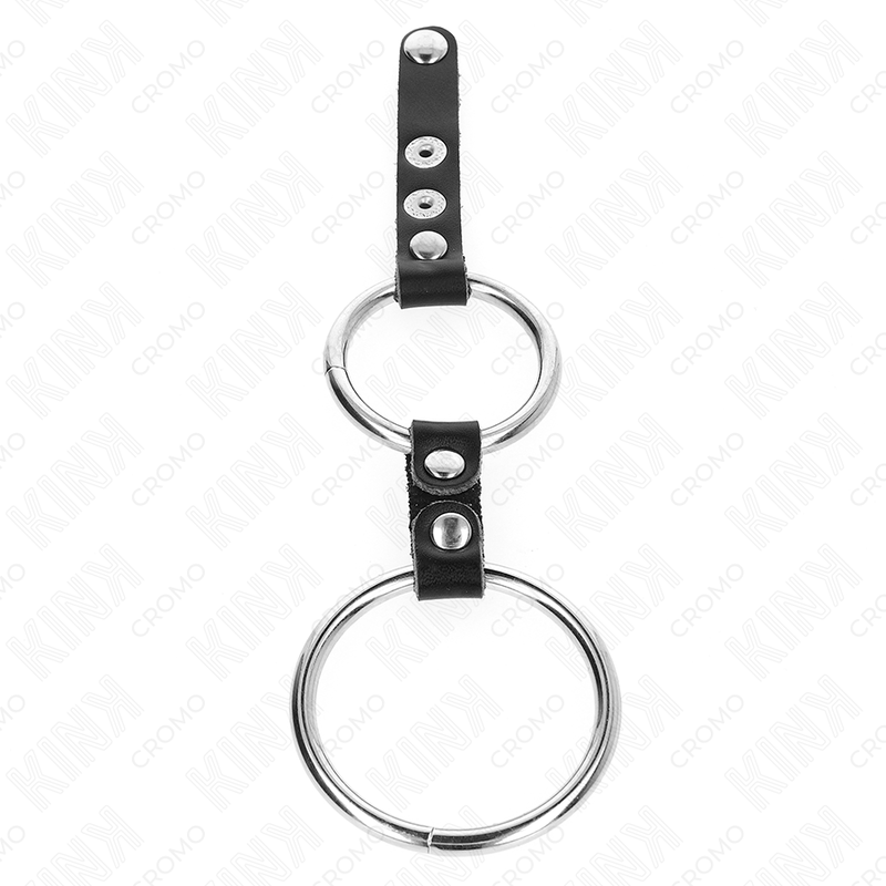 KINK - DOPPIO ANELLO PER PENE DA 3,8 CM A 5 CM COLLEGATO DA PELLE - KINK RING POWER | Lingerie Harness Boutique