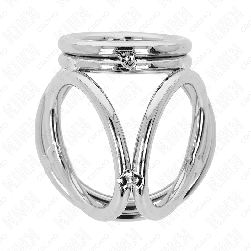 KINK - ANELLO PER PENE IN METALLO CROMATO TRIPLO DA 3,8 CM A 5 CM MODELLO 1 - KINK RING POWER | Lingerie Harness Boutique